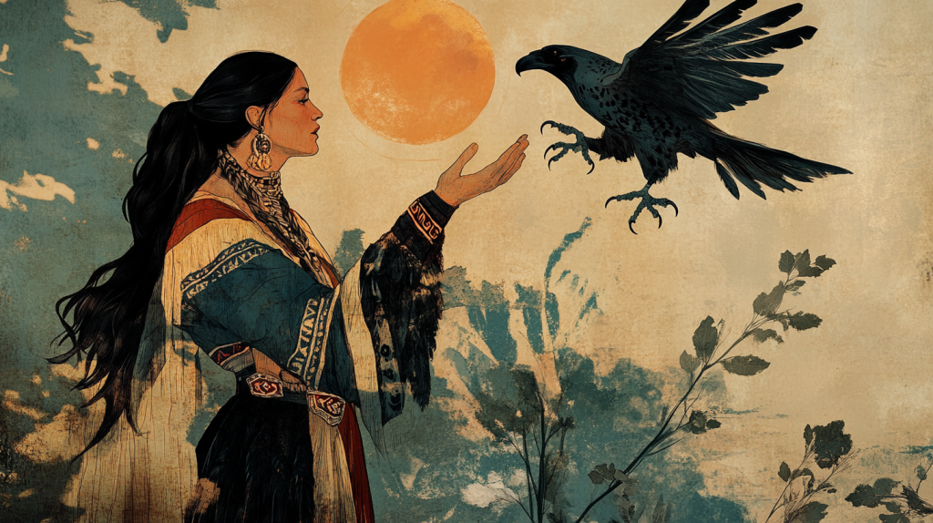 Cherokee tale of the crow and the hawk