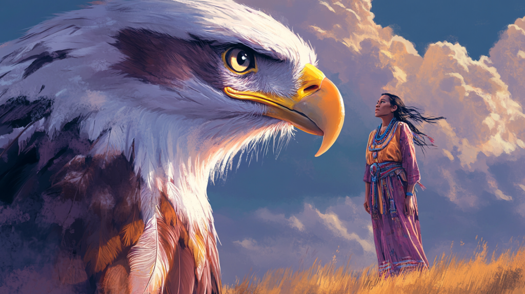 Cherokee story of how the eagle helped the crow and hawk