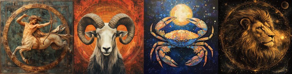 Examples of AI-generated astrology art