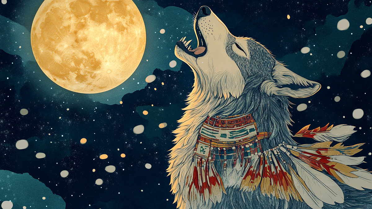 The Wolf Who Swallowed the Moon: A Native American Story About the January full Wolf Moon